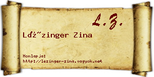 Lézinger Zina névjegykártya